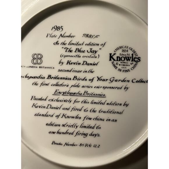 Vintage 5 Encyclopedia Britannica Birds Of Your Garden Collector Plates Knowles - Picture 9 of 12